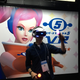 A Tokyo Game Show attendee plays Space Channel 5 VR.